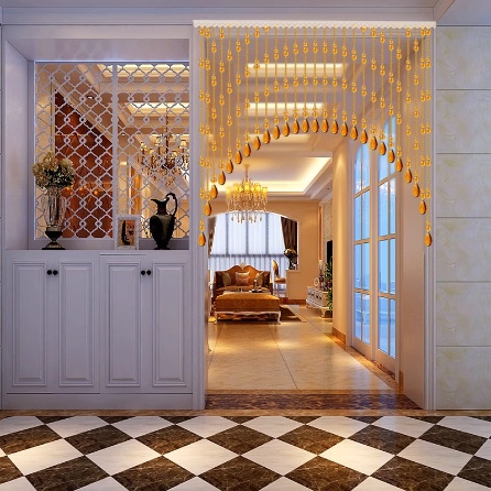 中式古典风格水晶珠帘案例 | 典雅东方家居设计(图2) 中式古典风格水晶珠帘案例 | 典雅东方家居设计(图2)